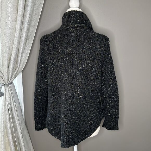 Free People Dylan Tweed Pullover in Charcoal Combo Turtleneck Sweater size XS - Picture 11 of 12